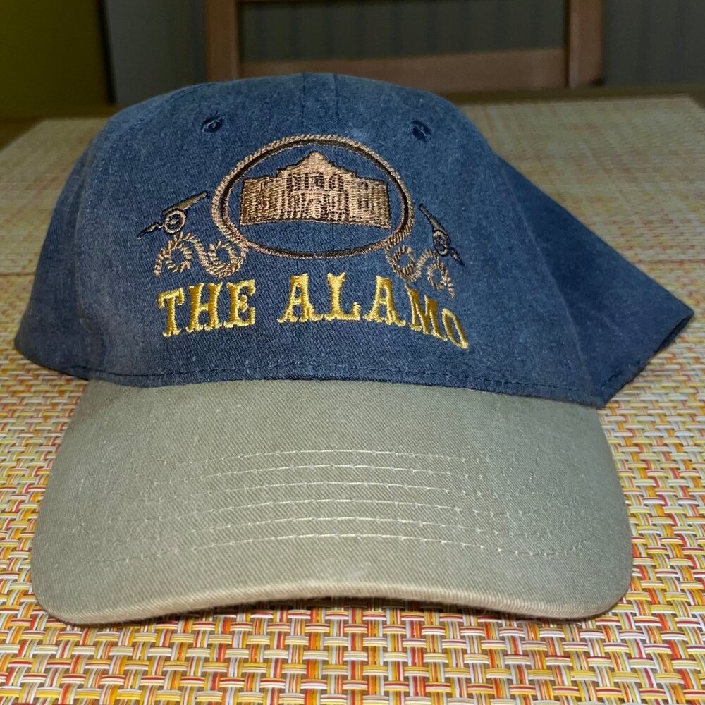 The Alamo Texas Blue and Brown Mens Baseball Cap Hat
